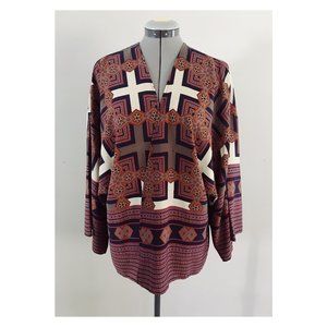 Caramela Geo Print Kimono Jacket Sz L